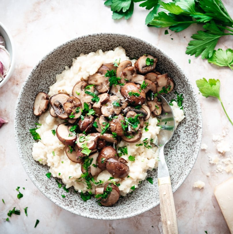 Romige risotto met paddenstoelen